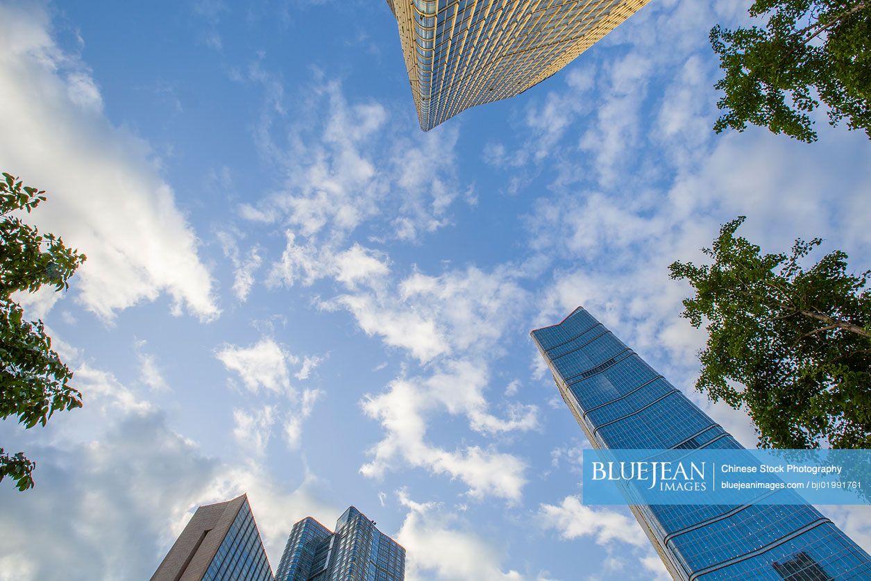 Modern buildings and blue sky, China