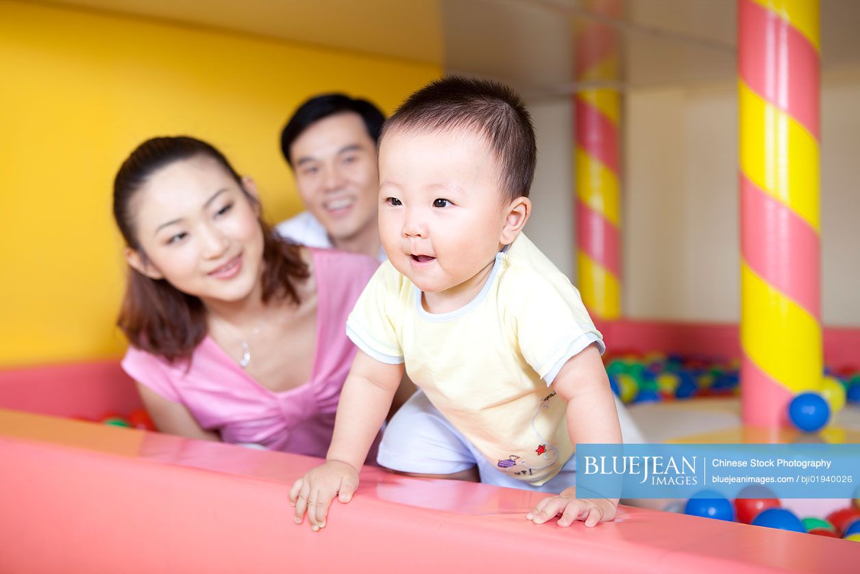 Chinese family playing together