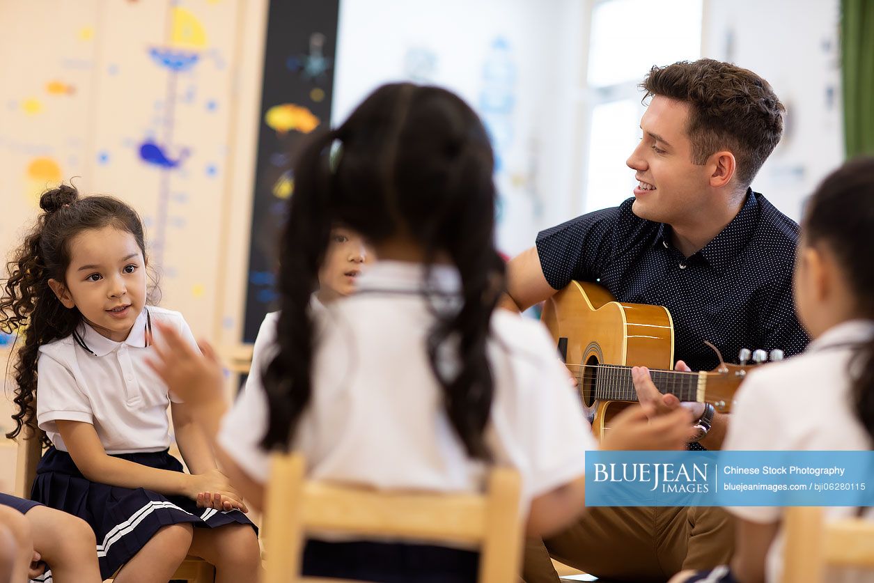 Music class in kindergarten