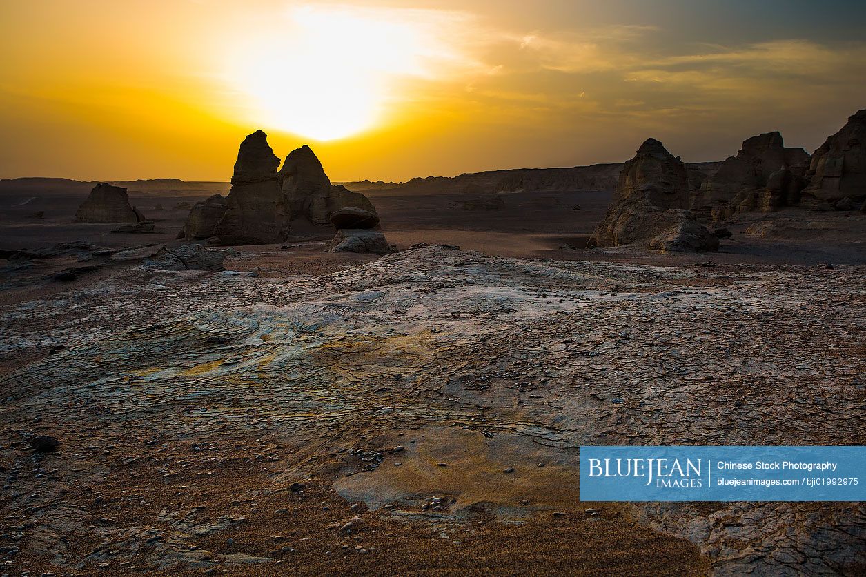 Sunset in desert