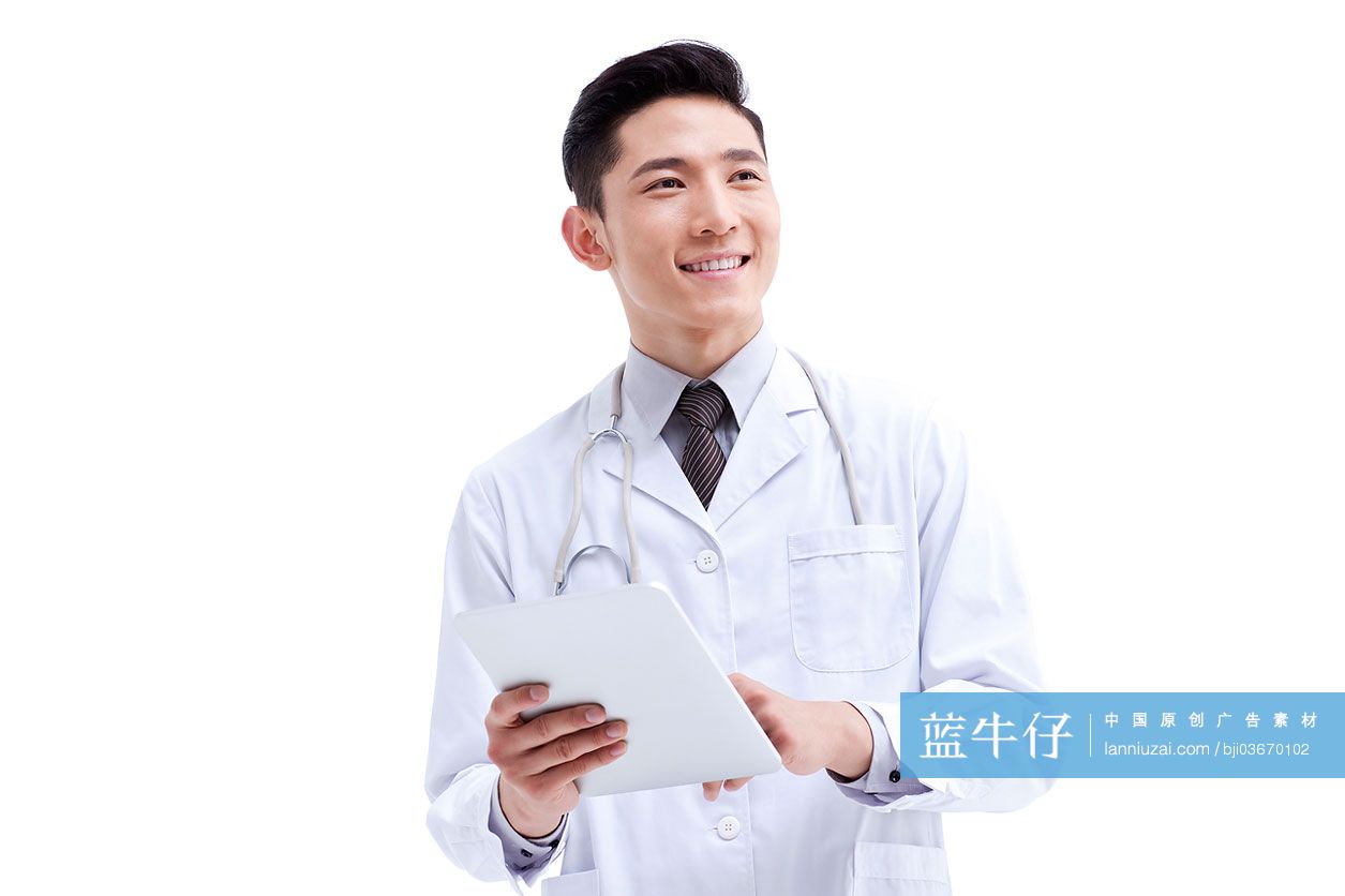 男医生和平板电脑