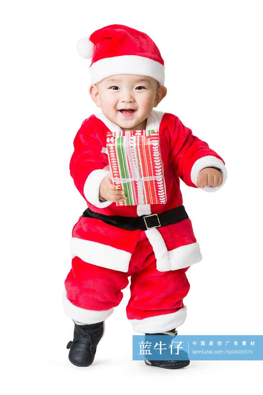 圣诞宝宝拿着礼物
