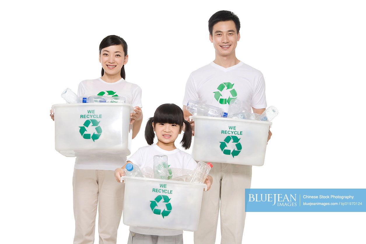 Portrait of an eco-friendly Chinese family