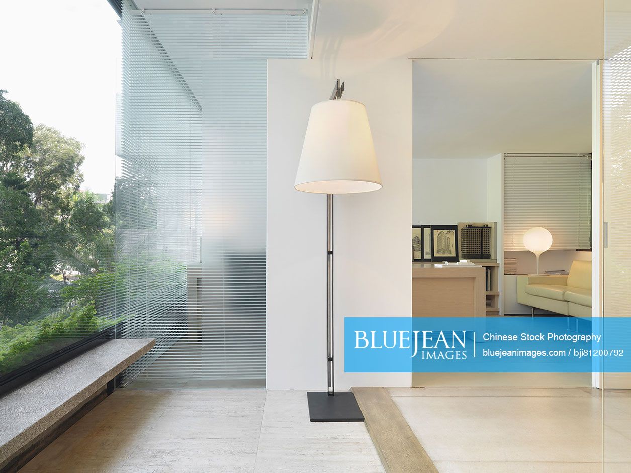 Large lamp in modern home