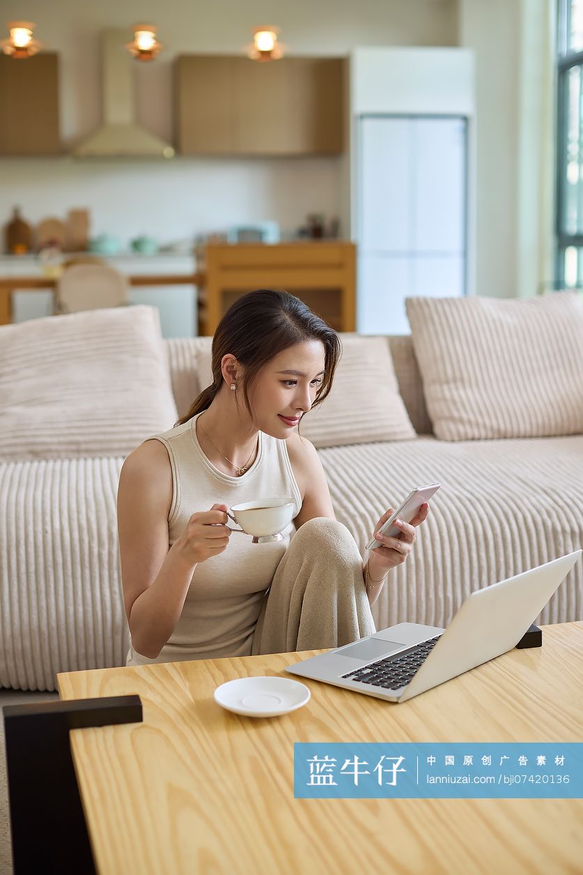 优雅女性居家办公