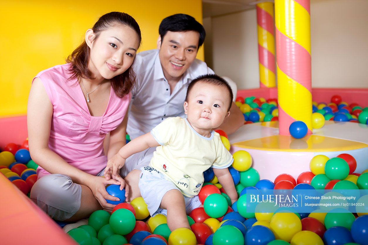 Chinese family playing together