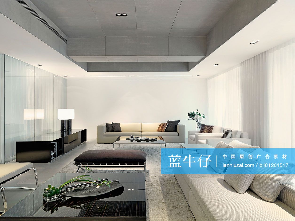 Sofas and coffee table in modern living room