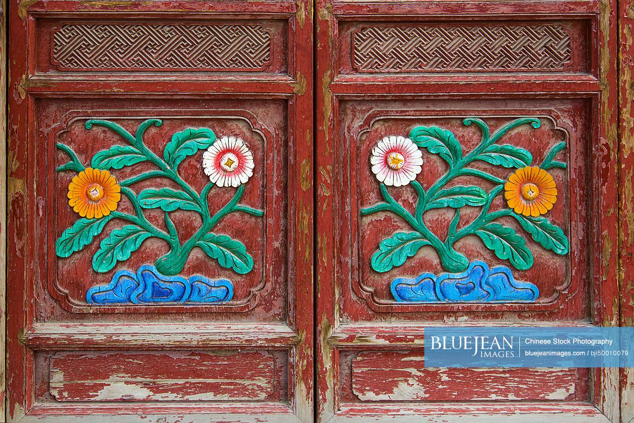 Chinese ancient wooden door