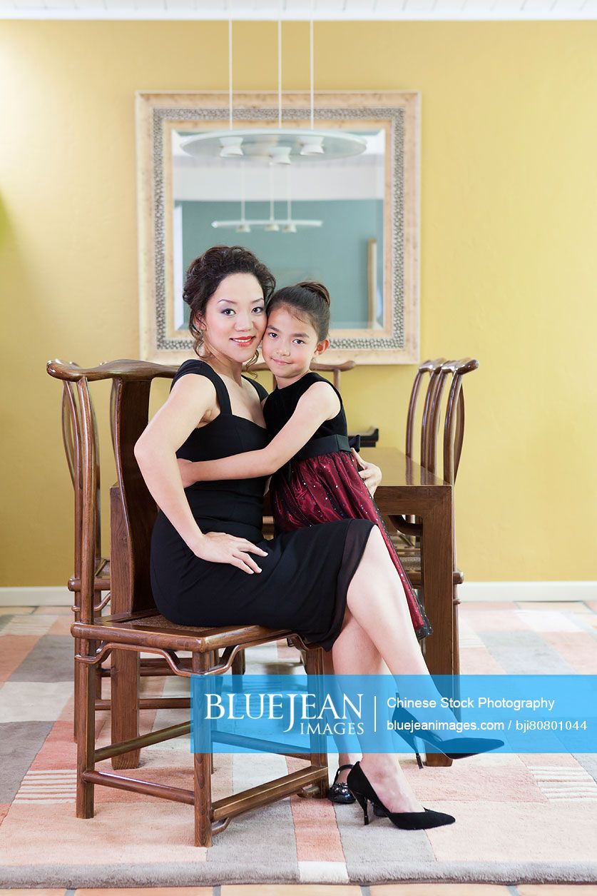 Happy mother and daughter