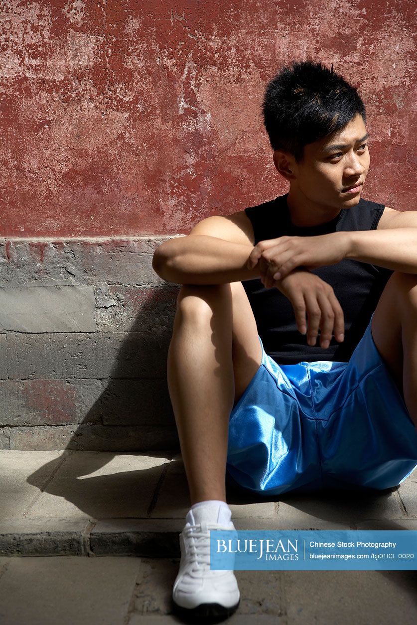 Chinese Athlete Sitting Down