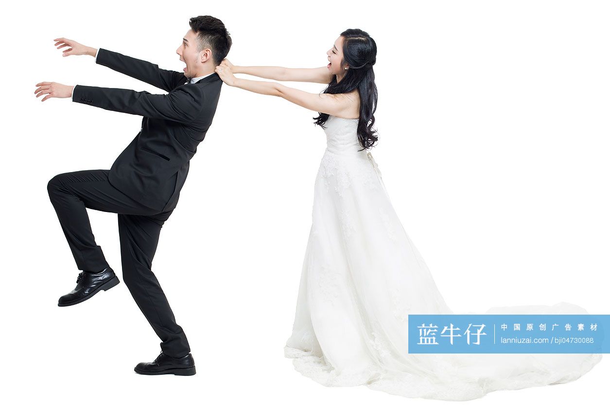 幽默的新娘和新郎