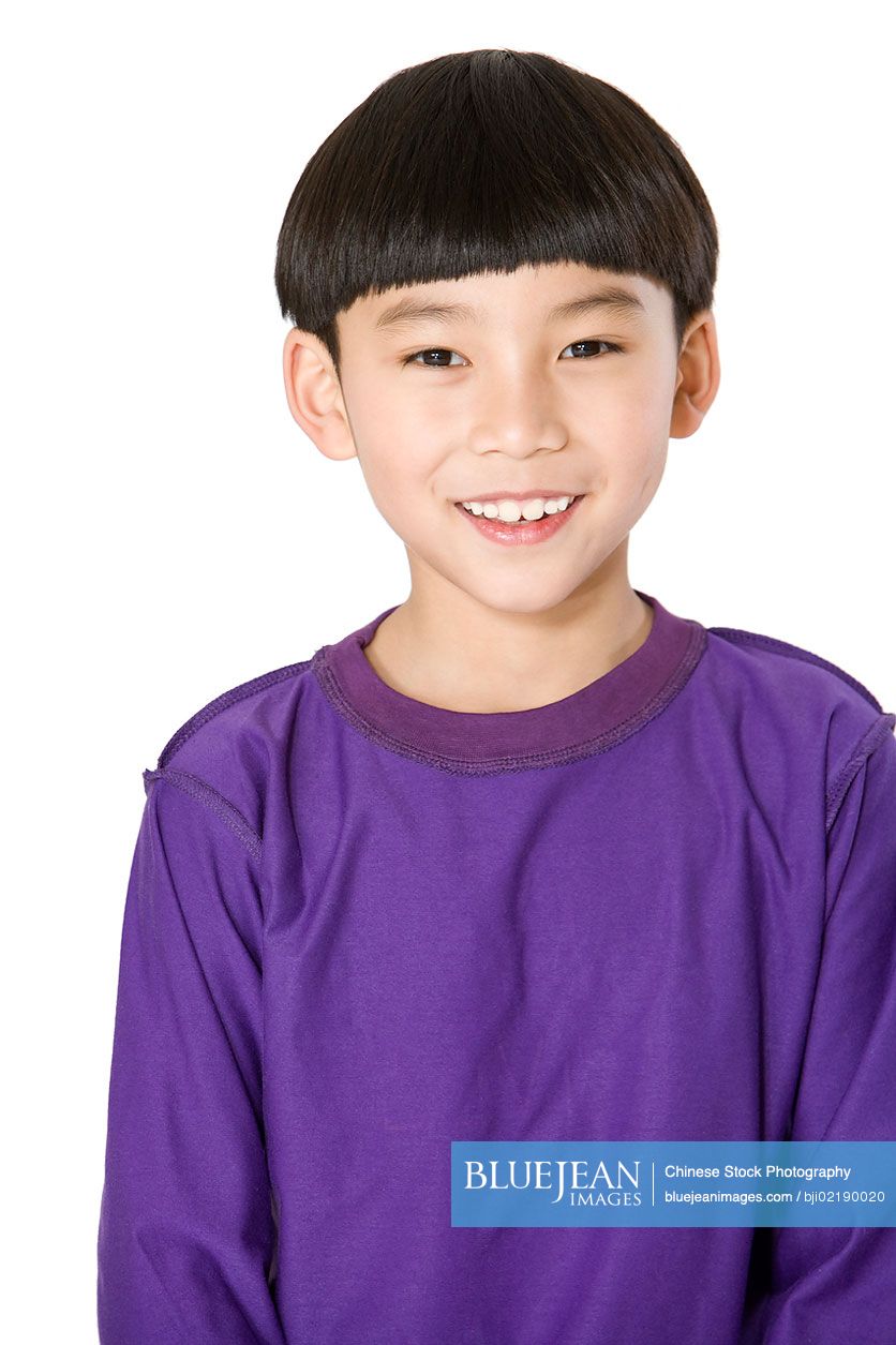 Portrait of a smiling young Chinese boy