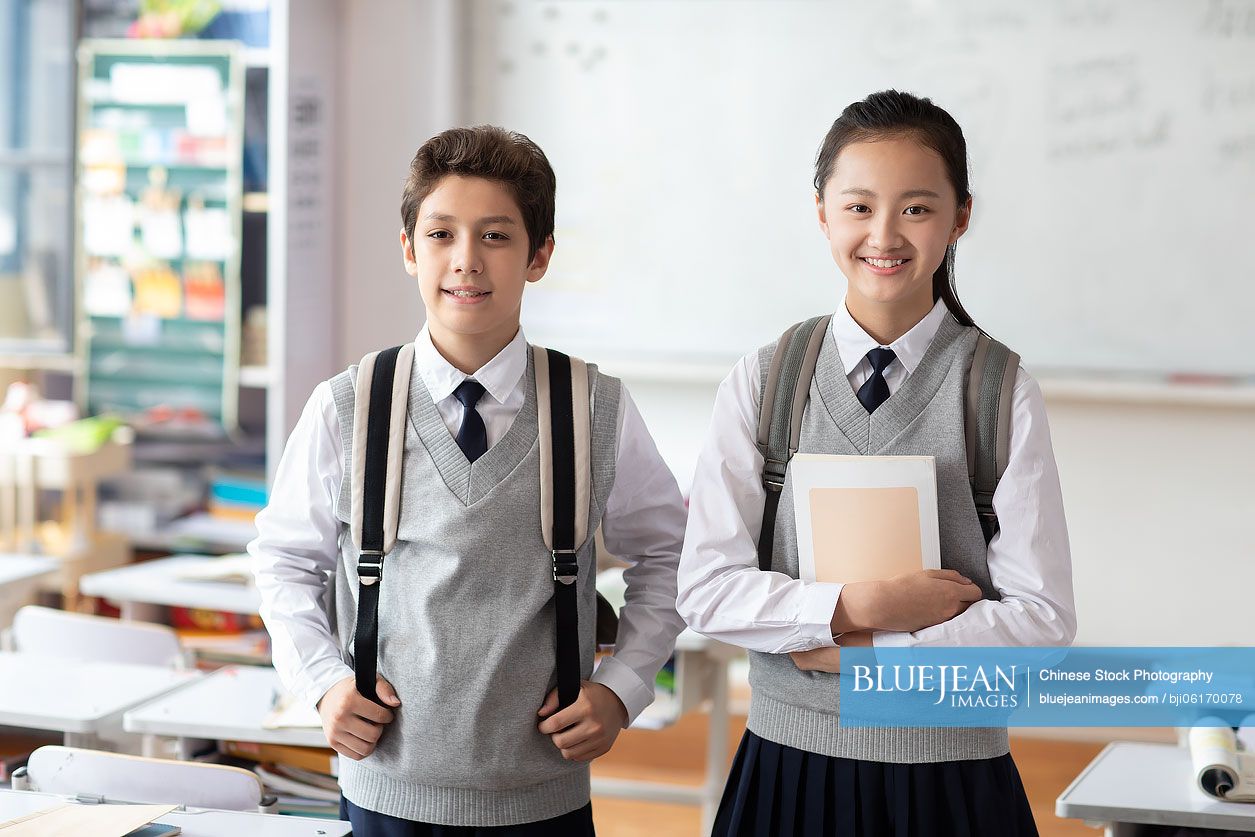 Students standing in classroom