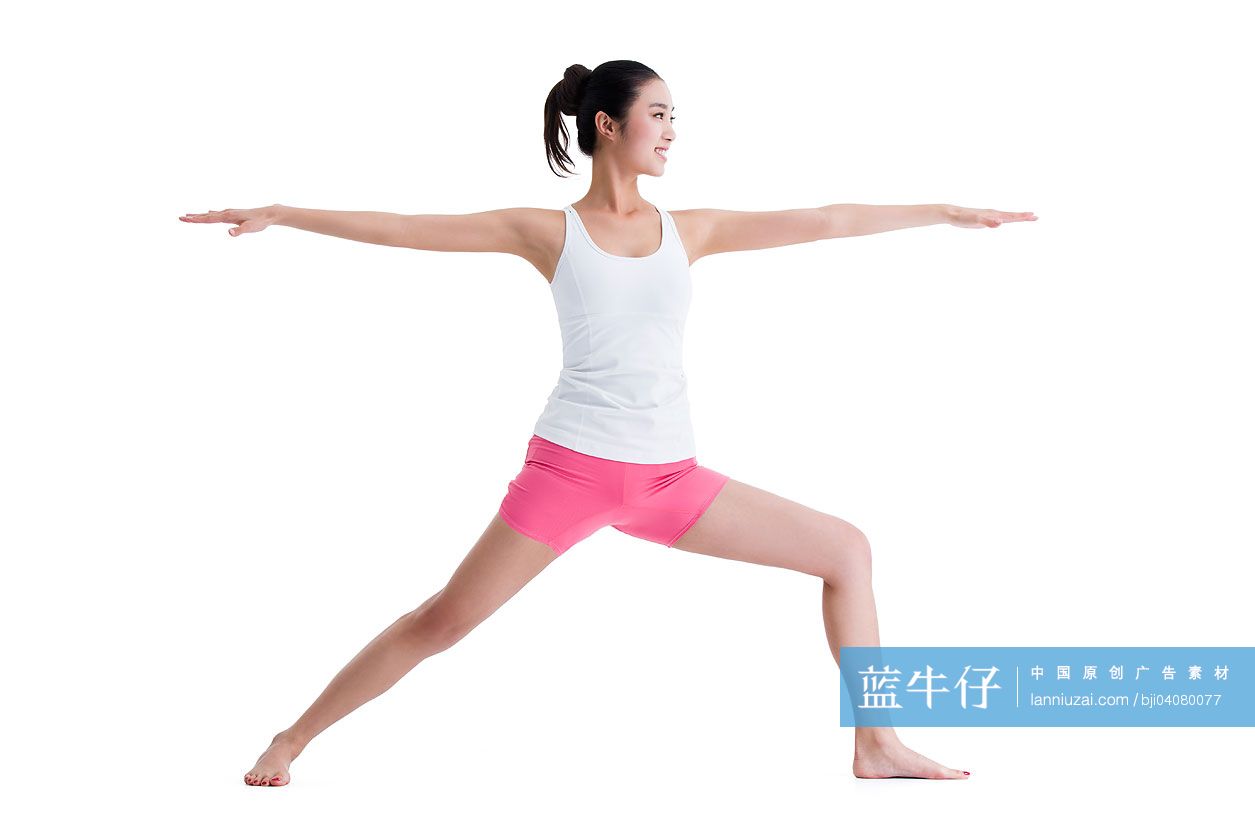 年轻女孩做瑜伽