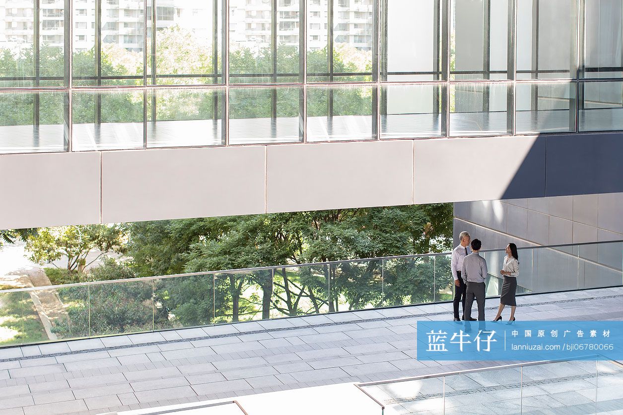 商务人士在户外讨论