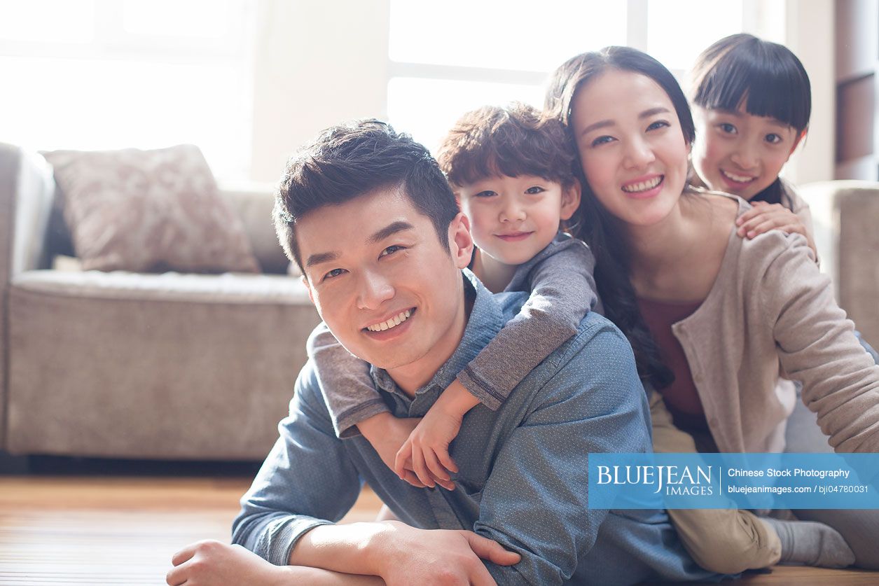 Happy young Chinese family