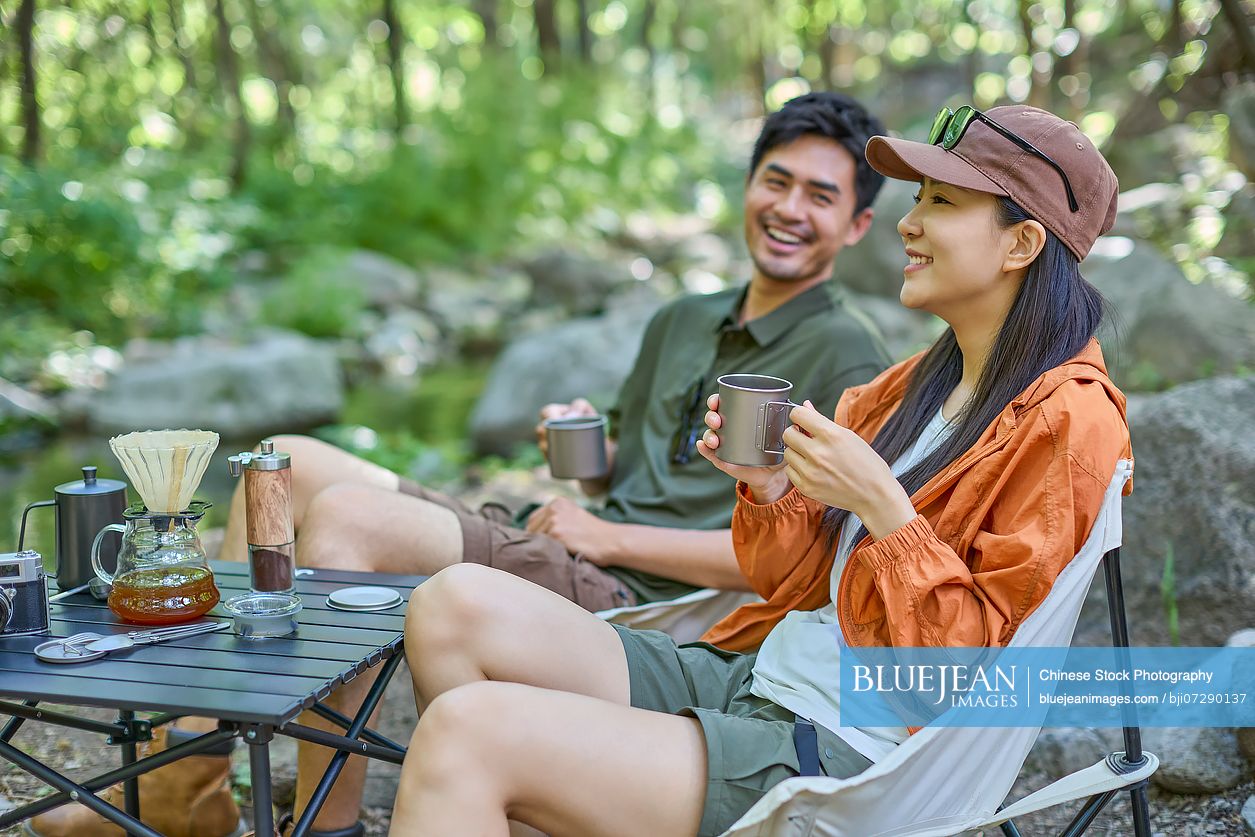 Happy campers enjoying the nature