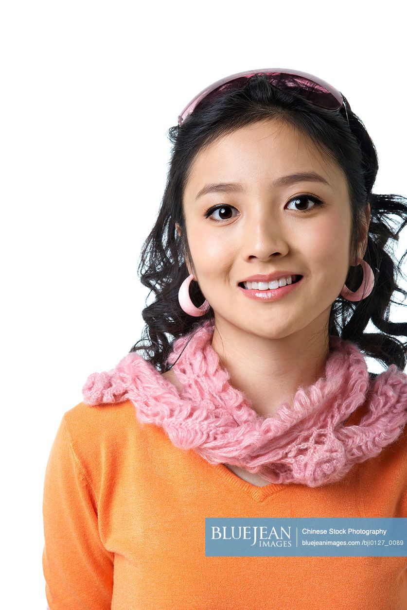 Chinese young woman smiling at the camera