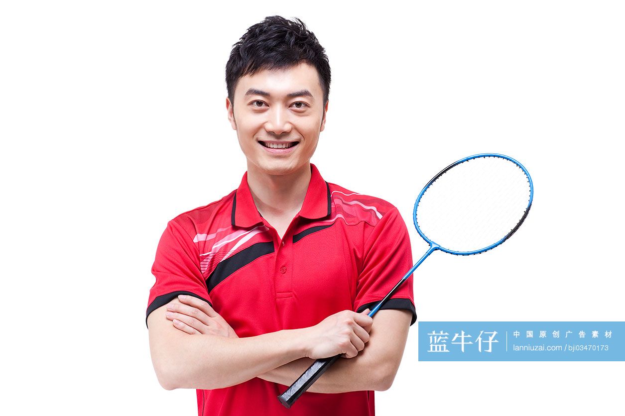 自信的羽毛球运动员