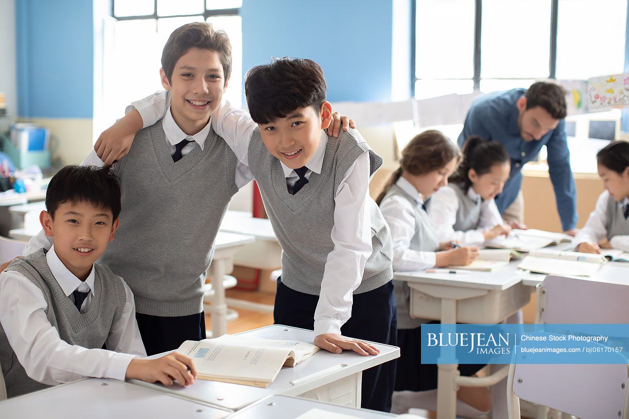 Students and teacher in classroom