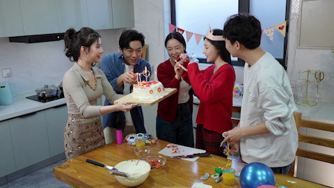 Young friends gathered for a fun birthday celebration