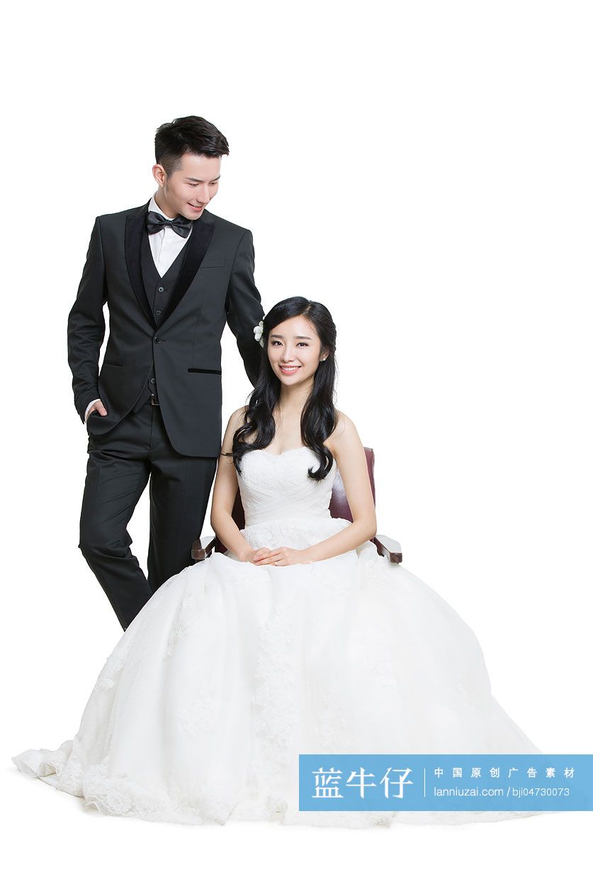 快乐的新娘和新郎