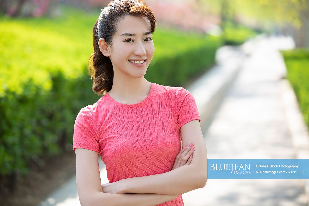 Happy young Chinese woman