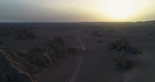 Yardang in desert,4K