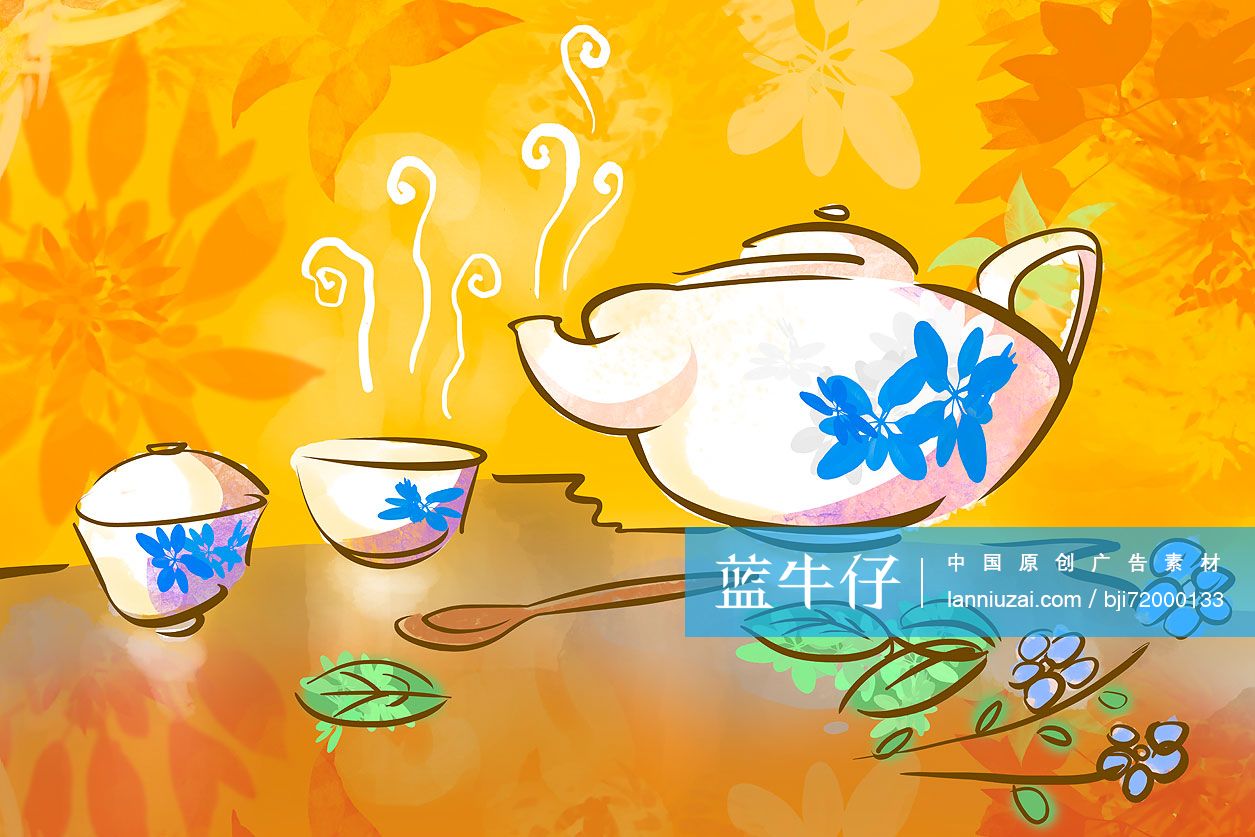 茶杯和茶壶插画