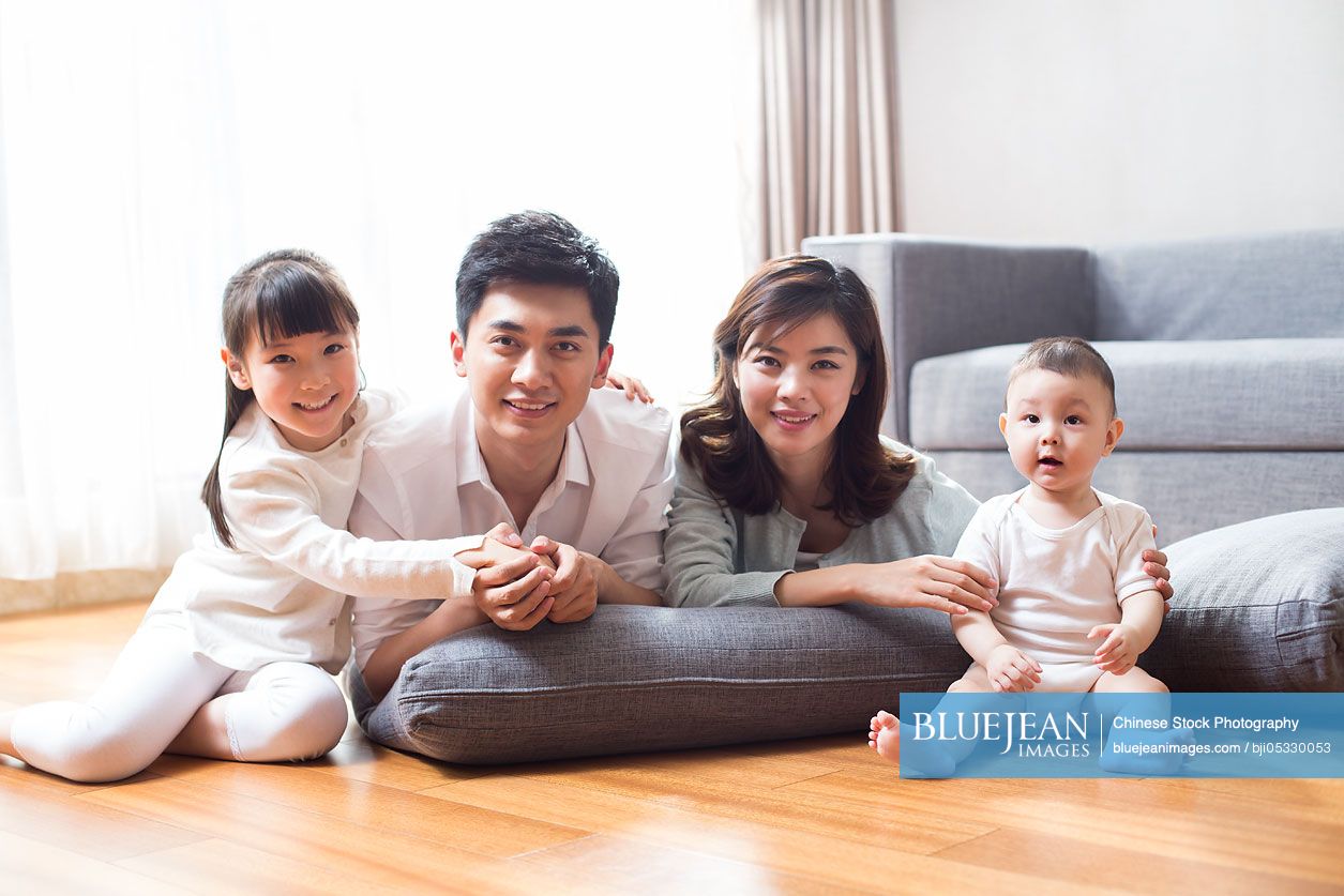 Happy young Chinese family