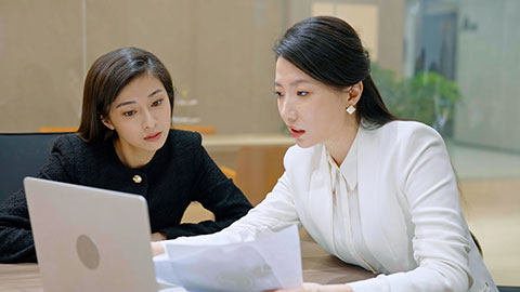 Confident Chinese businesswomen having a meeting