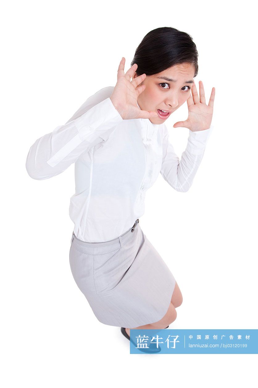 惊慌的职场女士