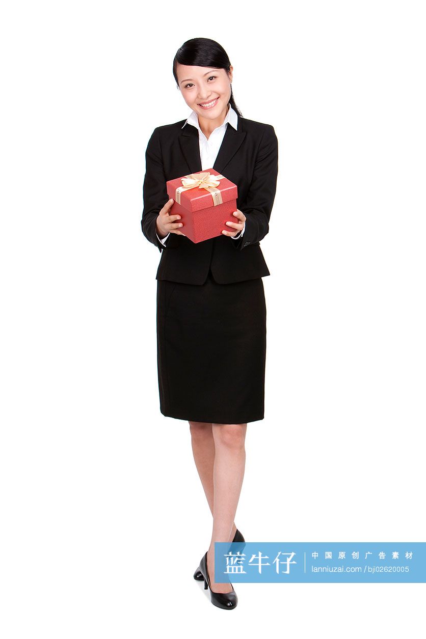 商务女士和礼物盒