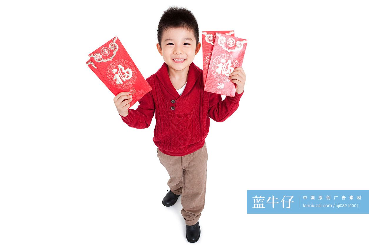 年轻女子手拿红包和桔子-蓝牛仔影像-中国原创广告影像素材