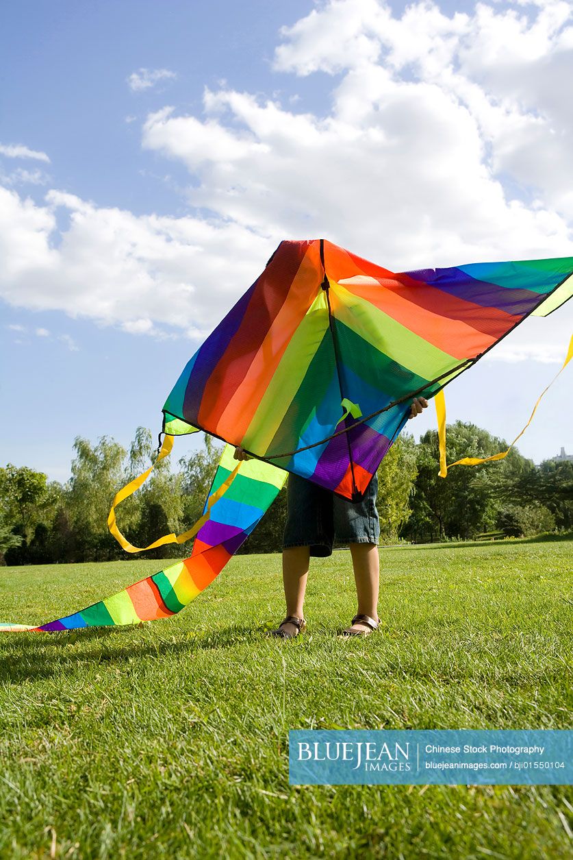 Young Chinese boy with kite