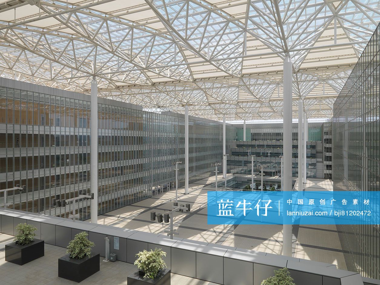 Modern courtyard and office building