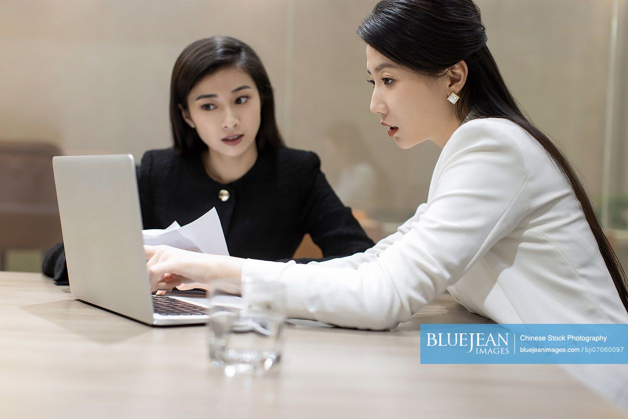 Confident Chinese businesswomen having a meeting