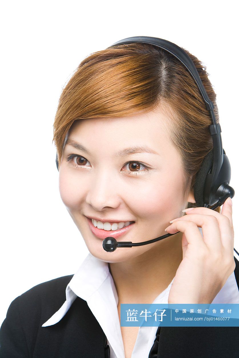 戴耳麦的商务女士