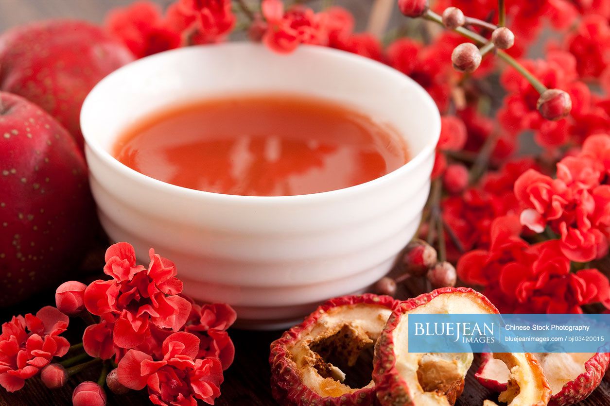 Hawthorn and hawthorn juice with wintersweet flower