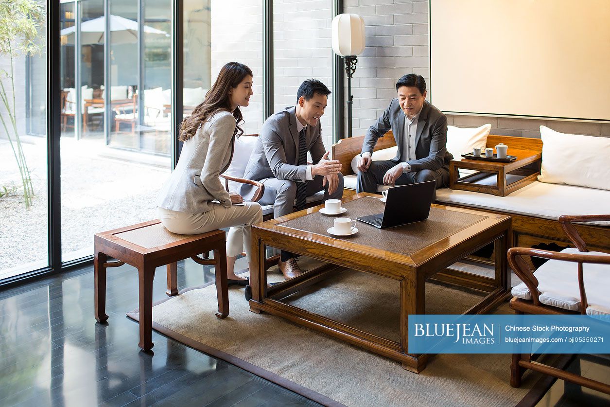 Chinese business people having a meeting