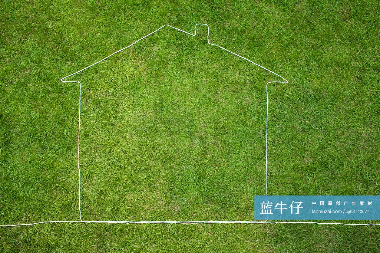 绿色黑色写实草坪大树房子背景素材免费下载 - 觅知网