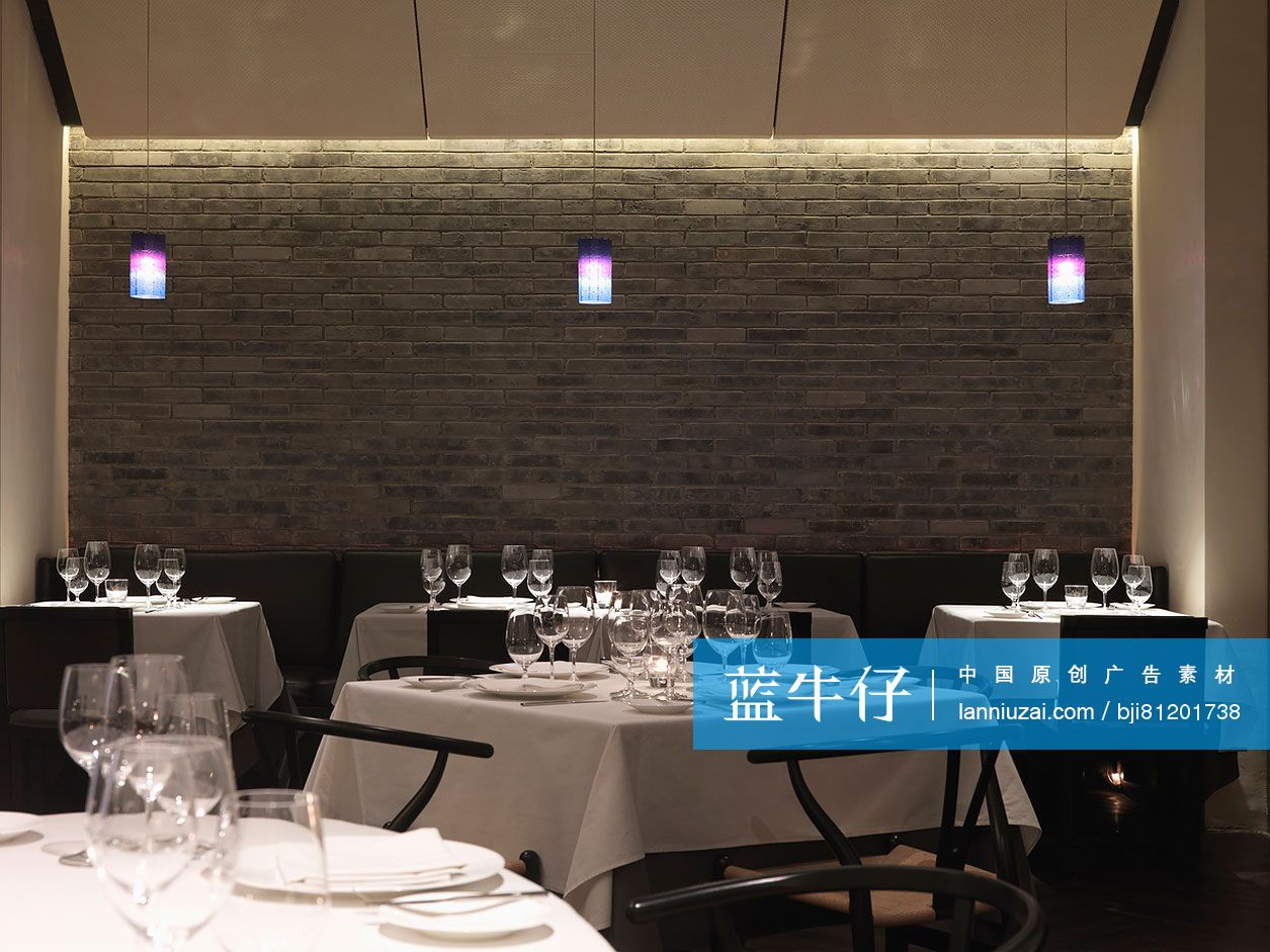 Interior of dining area in modern restaurant