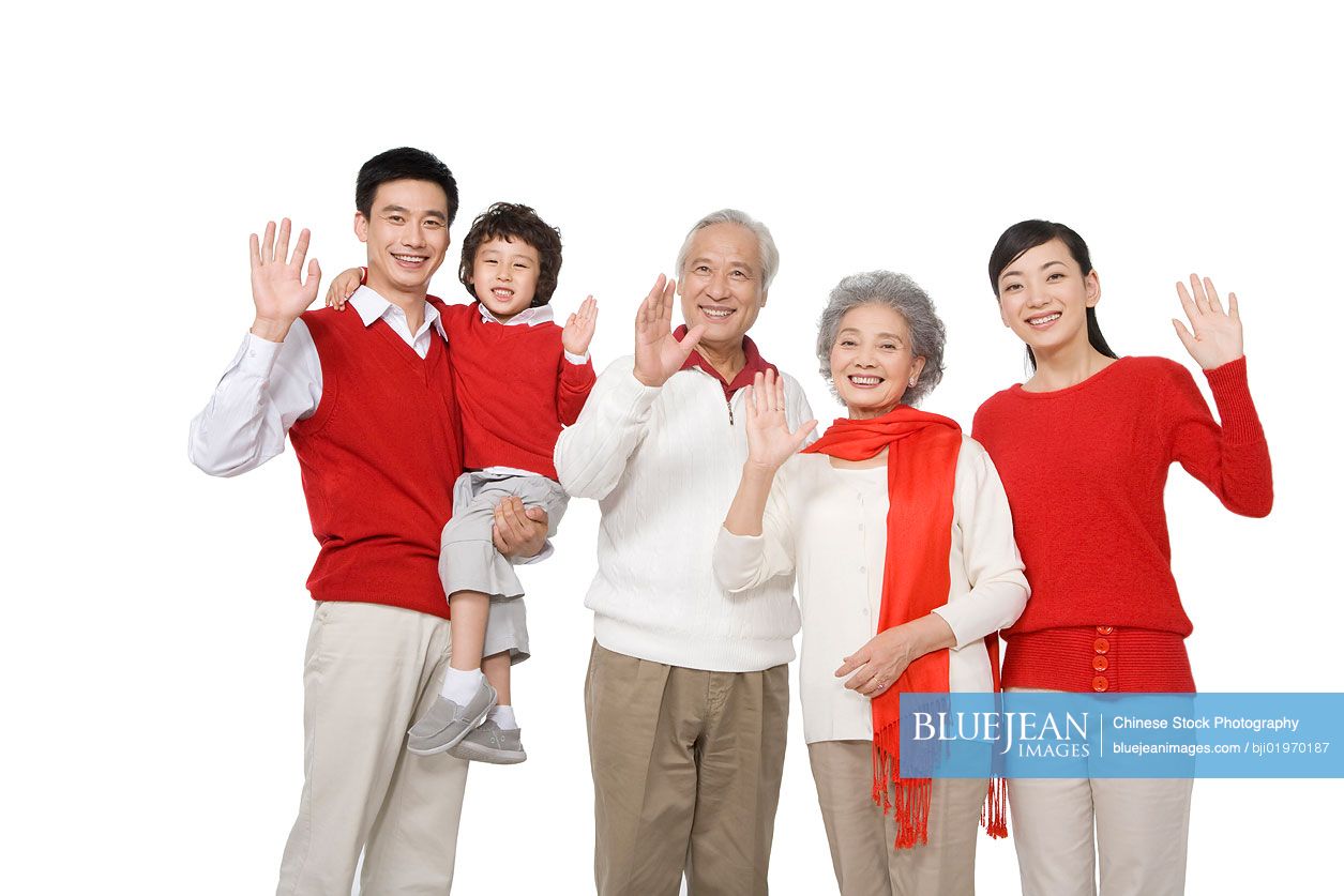 Family celebrating Chinese New Years