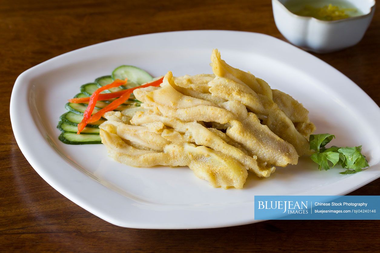Chinese cuisine duck web with mustard