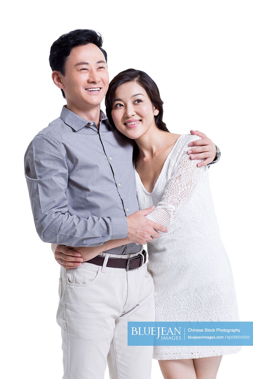 Sweet Chinese couple embracing