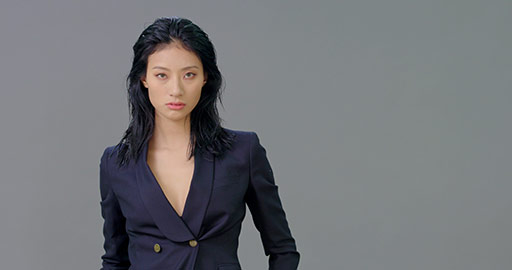 Cool young Chinese woman in suit,4K