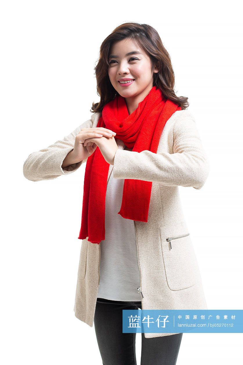 快乐的年轻女士拜年