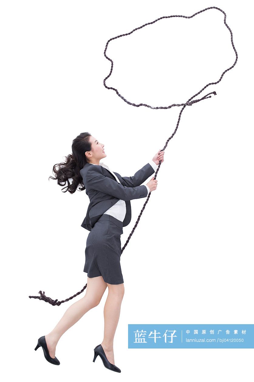 商务女士和绳子