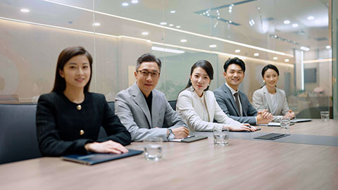 Confident Chinese business people having a meeting