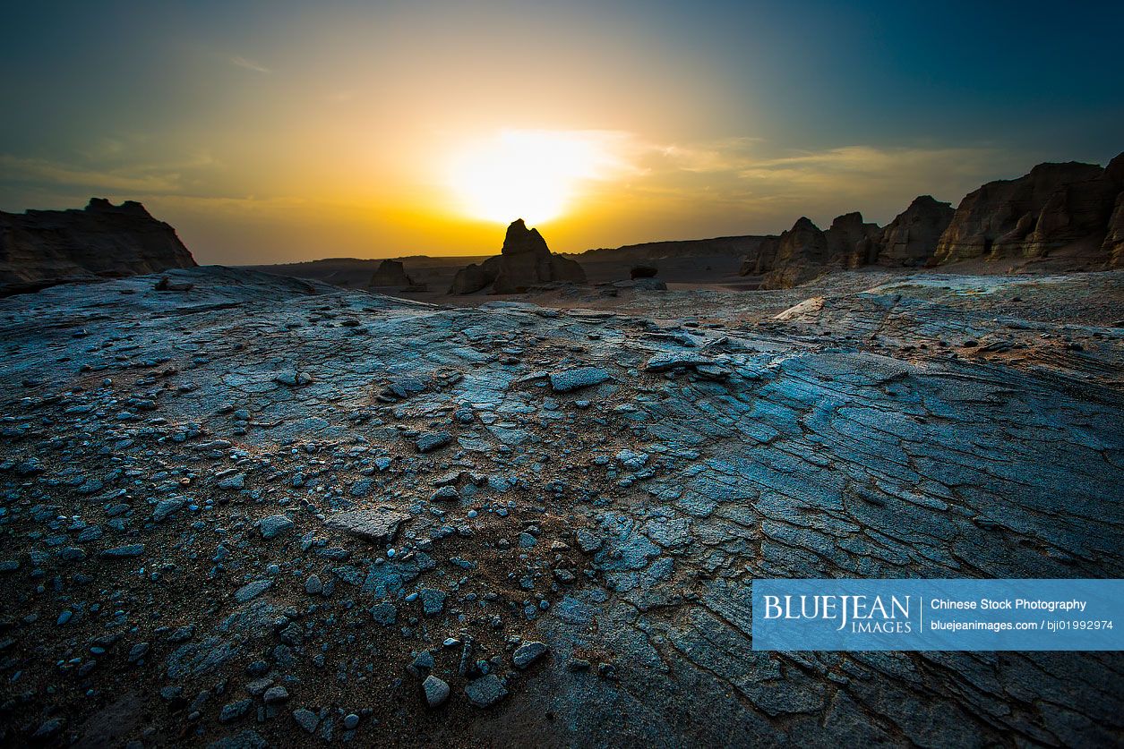 Sunset in desert